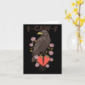 Funny Black Bird F-caw-f Anti Valentines Day Singl Kaart (Gele Bloem)