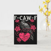 Funny Black Bird F-caw-f Anti Valentines Day Singl Kaart (Gele Bloem)