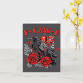 Funny Black Bird F-caw-f Anti Valentines Day Singl Kaart (Gele Bloem)