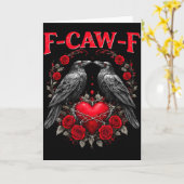 Funny Black Bird F-caw-f Anti Valentines Day Singl Kaart (Gele Bloem)