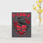 Funny Black Bird F-caw-f Anti Valentines Day Singl Kaart (Gele Bloem)