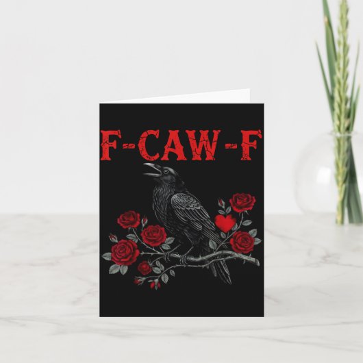 Funny Black Bird F-caw-f Anti Valentines Day Singl Kaart (Voorkant)