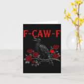 Funny Black Bird F-caw-f Anti Valentines Day Singl Kaart (Gele Bloem)