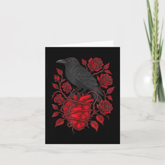 Funny Black Bird F-caw-f Anti Valentines Day Singl Kaart (Voorkant)