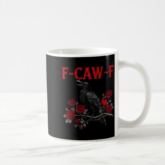 Funny Black Bird F-caw-f Anti Valentines Day Singl Koffiemok (Rechts)