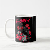 Funny Black Bird F-caw-f Anti Valentines Day Singl Koffiemok (Links)