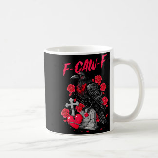 Funny Black Bird F-caw-f Anti Valentines Day Singl Koffiemok