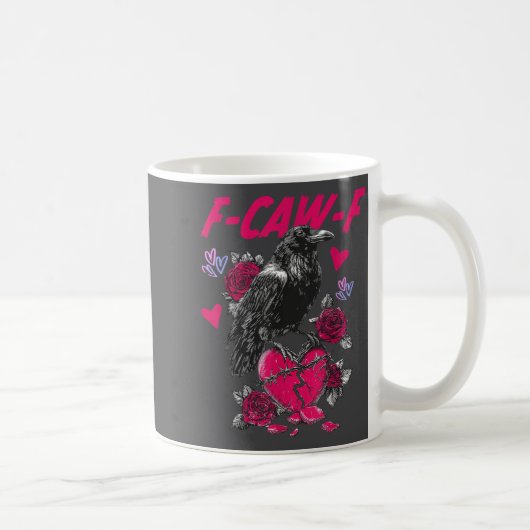Funny Black Bird F-caw-f Anti Valentines Day Singl Koffiemok (Rechts)
