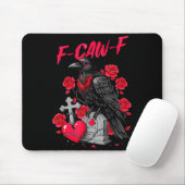 Funny Black Bird F-caw-f Anti Valentines Day Singl Muismat (Met muis)