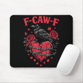 Funny Black Bird F-caw-f Anti Valentines Day Singl Muismat (Met muis)