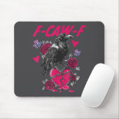 Funny Black Bird F-caw-f Anti Valentines Day Singl Muismat (Met muis)