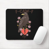 Funny Black Bird F-caw-f Anti Valentines Day Singl Muismat (Met muis)