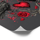 Funny Black Bird F-caw-f Anti Valentines Day Singl Poster (Hoek)