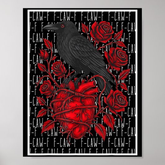 Funny Black Bird F-caw-f Anti Valentines Day Singl Poster (Voorkant)