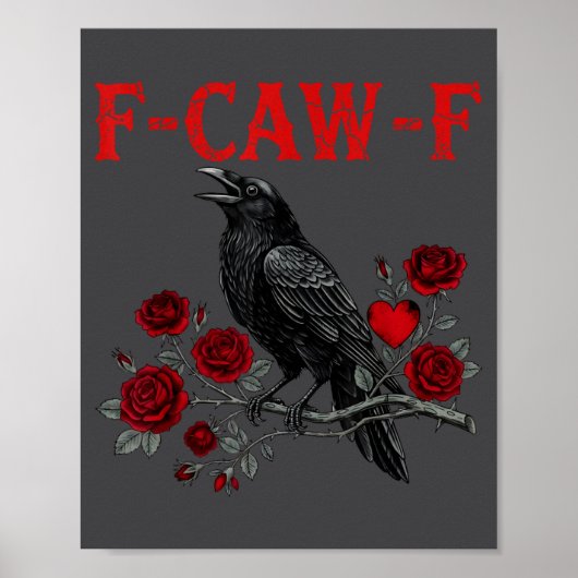 Funny Black Bird F-caw-f Anti Valentines Day Singl Poster (Voorkant)