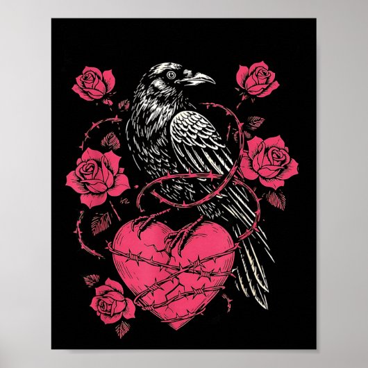 Funny Black Bird F-caw-f Anti Valentines Day Singl Poster (Voorkant)