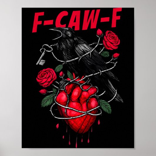 Funny Black Bird F-caw-f Anti Valentines Day Singl Poster (Voorkant)