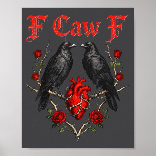 Funny Black Bird F-caw-f Anti Valentines Day Singl Poster (Voorkant)