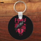 Funny Black Bird F-caw-f Anti Valentines Day Singl Sleutelhanger (Voorkant)