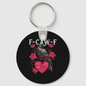 Funny Black Bird F-caw-f Anti Valentines Day Singl Sleutelhanger (Voorkant)