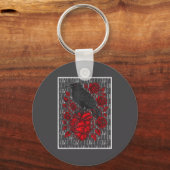 Funny Black Bird F-caw-f Anti Valentines Day Singl Sleutelhanger (Voorkant)