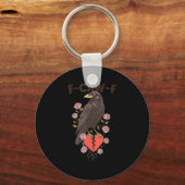 Funny Black Bird F-caw-f Anti Valentines Day Singl Sleutelhanger (Voorkant)
