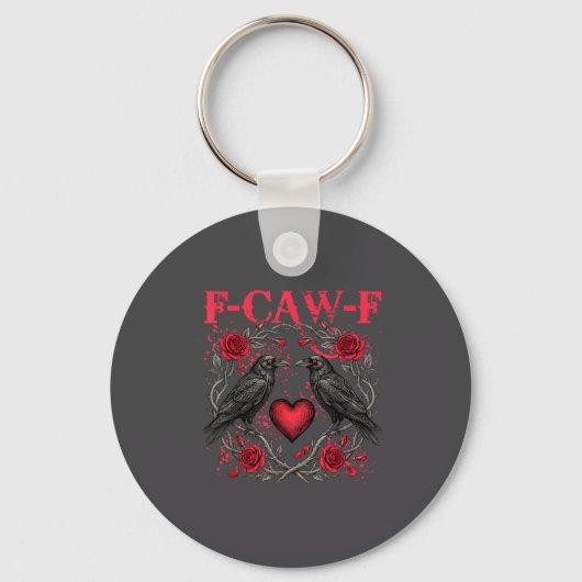 Funny Black Bird F-caw-f Anti Valentines Day Singl Sleutelhanger (Voorkant)