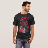 Funny Black Bird F-caw-f Anti Valentines Day Singl T-shirt (Voorkant volledig)