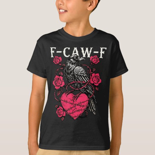 Funny Black Bird F-caw-f Anti Valentines Day Singl T-shirt (Voorkant)