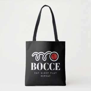 Funny black bocci ball canvas tas voor bocce lover