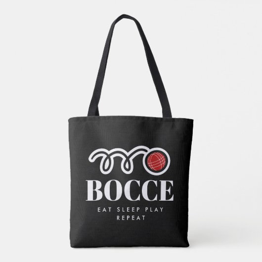 Funny black bocci ball canvas tas voor bocce lover (Achterkant)