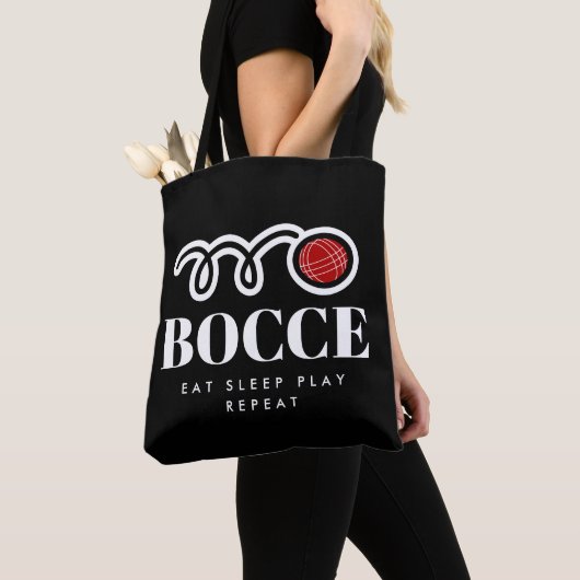 Funny black bocci ball canvas tas voor bocce lover (Dichtbij)