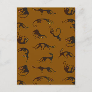 Funny Black Brown Kitten Cat Briefkaart