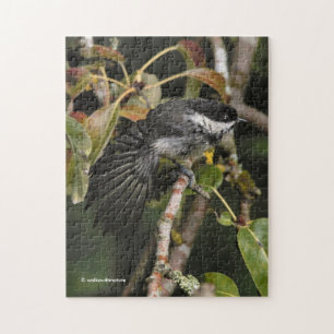 Funny Black-Capped Chickadee, met een reet Legpuzzel