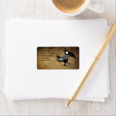 Funny Black Cartoon Crow Etiket (Insitu)