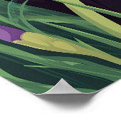 Funny Black cat and Beautiful Flower  Poster (Hoek)