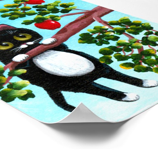 Funny Black Cat Apple Tree Creationarts Poster (Hoek)