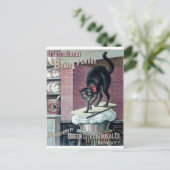 Funny black cat  bakpoeder poster en briefkaart (Staand voorkant)