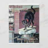 Funny black cat  bakpoeder poster en briefkaart (Voorkant)