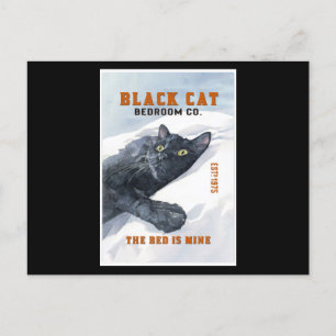 Funny Black Cat Bedroom The Bed Is Mine Cat Lover Briefkaart
