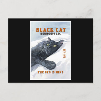 Funny Black Cat Bedroom The Bed Is Mine Cat Lover Briefkaart