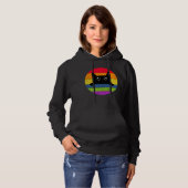 Funny Black Cat  Cat Retro Design Hoodie (Voorkant volledig)