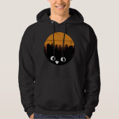 Funny Black Cat Cat Retro Design Hoodie (Voorkant)