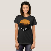 Funny Black Cat  Cat Retro Design T-shirt (Voorkant volledig)
