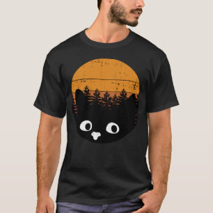 Funny Black Cat  Cat Retro Design T-shirt