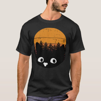 Funny Black Cat  Cat Retro Design T-shirt
