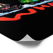 Funny Black Cat Chasing Christmas Tree Over Cat Wh Poster (Hoek)