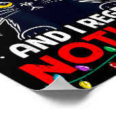 Funny Black Cat Christmas I Regret Nothing Cats Lo Poster (Hoek)