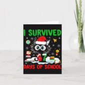 Funny Black Cat Christmas I Survived 67 Days Of Sc Kaart (Voorkant)