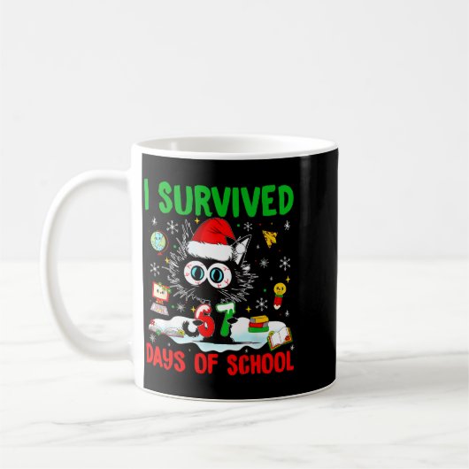 Funny Black Cat Christmas I Survived 67 Days Of Sc Koffiemok (Links)